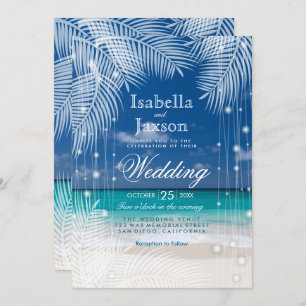 Evening Beach Wedding Invitation