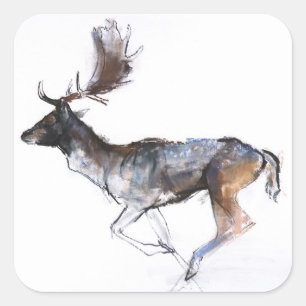 Evening Buck Square Sticker