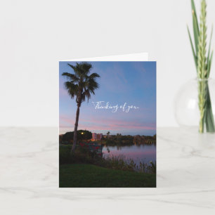 Evening By The Palm Tree Thinking Of You Card