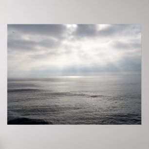 Evening Calm Seascape Photograph Cornwall Poster
