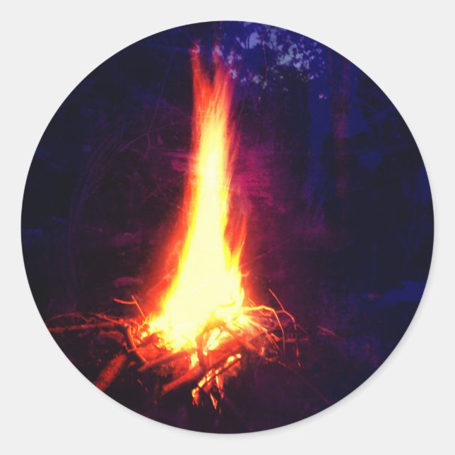 Evening Campfire Classic Round Sticker (Front)