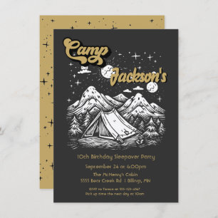 Evening Camping Woodland Birthday Party Invitation