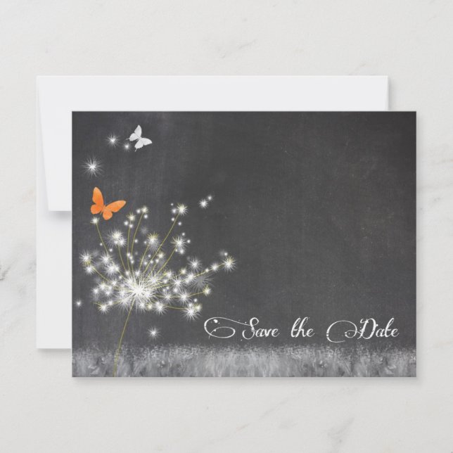 Evening Dandelions Wedding Save the Date (Front)