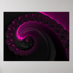 Evening Dawn Magenta Spiritual Fractal Art Poster