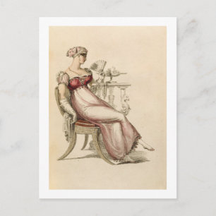 Evening dress or ball gown, fashion plate from Ack Postcard