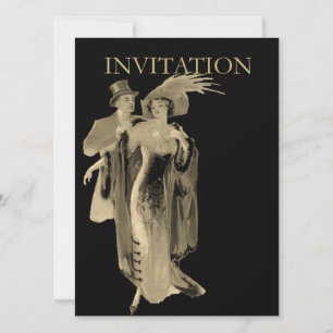 Evening Dress ~ Vintage Illustration Invitation
