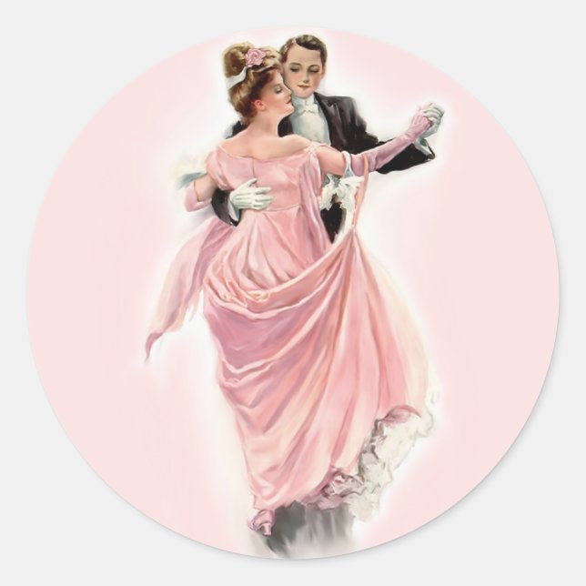 Evening Elegance Classic Round Sticker (Front)