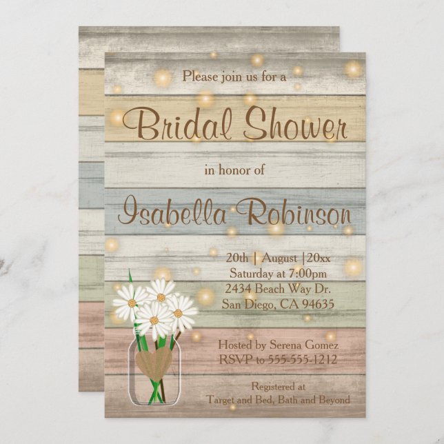 Evening Firefly Bridal Shower Design Invitation (Front/Back)