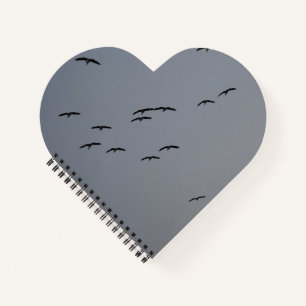 Evening Flight Heart Spiral Notebook
