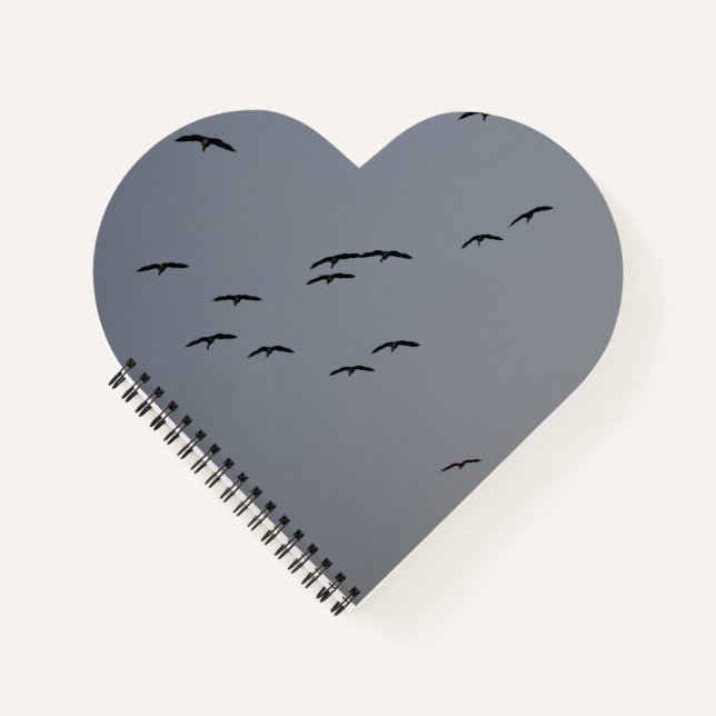 Evening Flight Heart Spiral Notebook (Front)