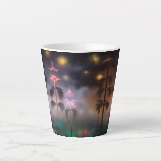 Evening Flowers Latte Mug (Front)