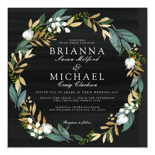Evening Garden Floral Wedding Invite