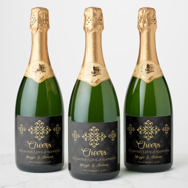 Evening Glam Sparkling Wine Label (Bottles)