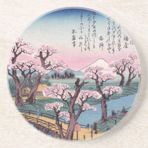 Evening Glow at Koganei Bridge, Ando Hiroshige Coaster