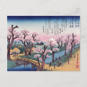 Evening Glow at Koganei Bridge, Ando Hiroshige Postcard