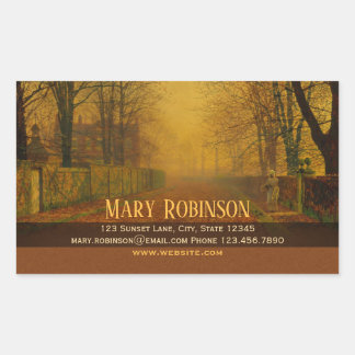 Evening glow Stay in touch Atkinson Grimshaw Rectangular Sticker