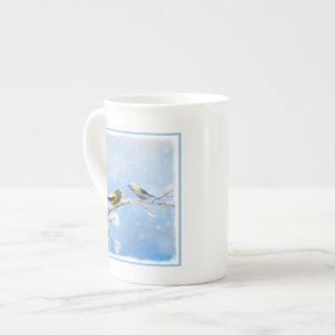 Evening Grosbeak Painting - Cute Original Dog Art Bone China Mug