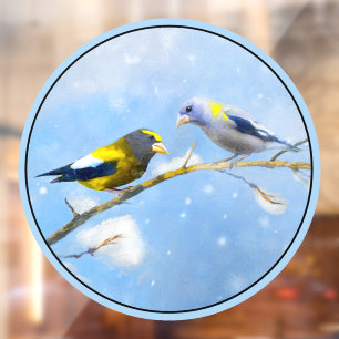 Evening Grosbeak Painting - Original Wild Bird Art