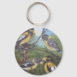Evening Grosbeaks Key Ring