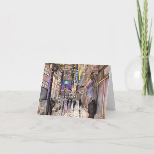 Evening in Boston Streetscape notecard