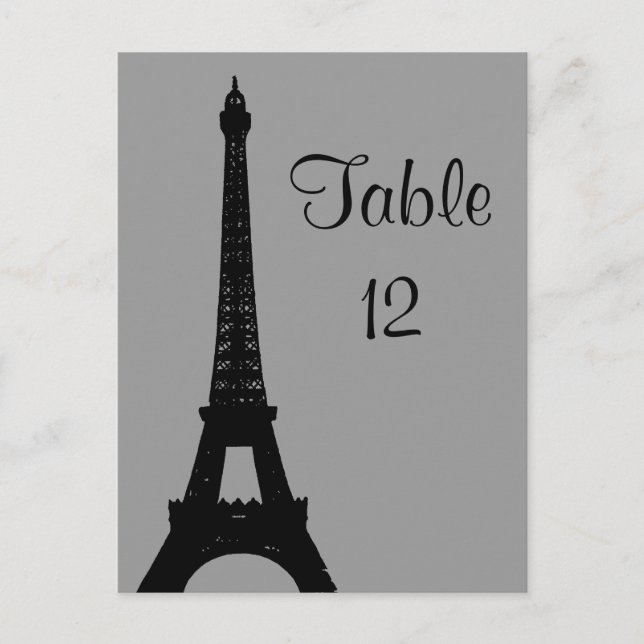 Evening in Paris Table Number Postcard (Front)