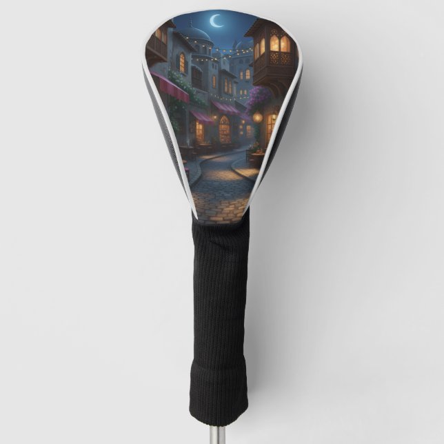 Evening in the Old Quarter Cozy Cobblestone Golf Head Cover (Front)