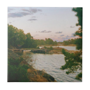 Evening in the swedish archipelago ceramic tile