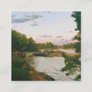 Evening in the swedish archipelago square business card