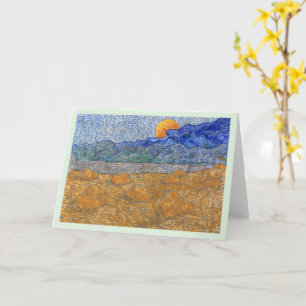 Evening Landscape with Rising Moon by Van Gogh  Card