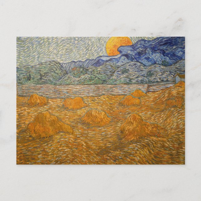Evening Landscape with Rising Moon by Van Gogh Postcard (Front)