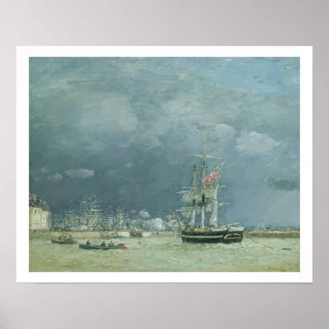 Evening, Le Havre, 1866 (oil on canvas) Poster (Front)
