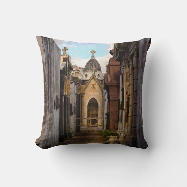 Evening Light In Recoleta Cemetery Cushion (Front)