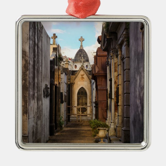 Evening Light In Recoleta Cemetery Metal Ornament (Front)