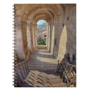 Evening Light on Flower covered Buildings Notebook