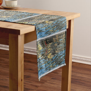 Evening lights on the sea long table runner