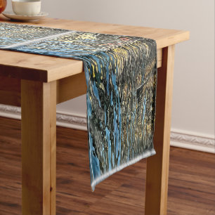 Evening lights on the sea long table runner