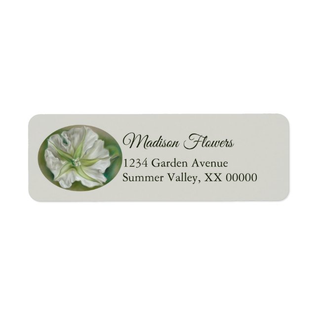 Evening Moonflower Pastel Art Custom Return Address Label (Front)