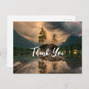 Evening Mountain Lake Photograph Thank You Postcard