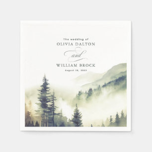 Evening Mountains Nature Elegant Napkin