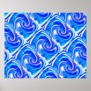 Evening ocean waves poster
