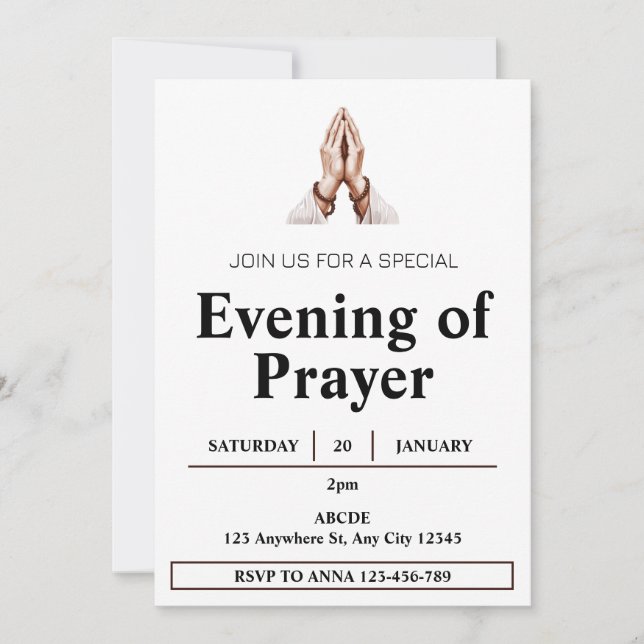 Evening of Prayer Invitation (Front)
