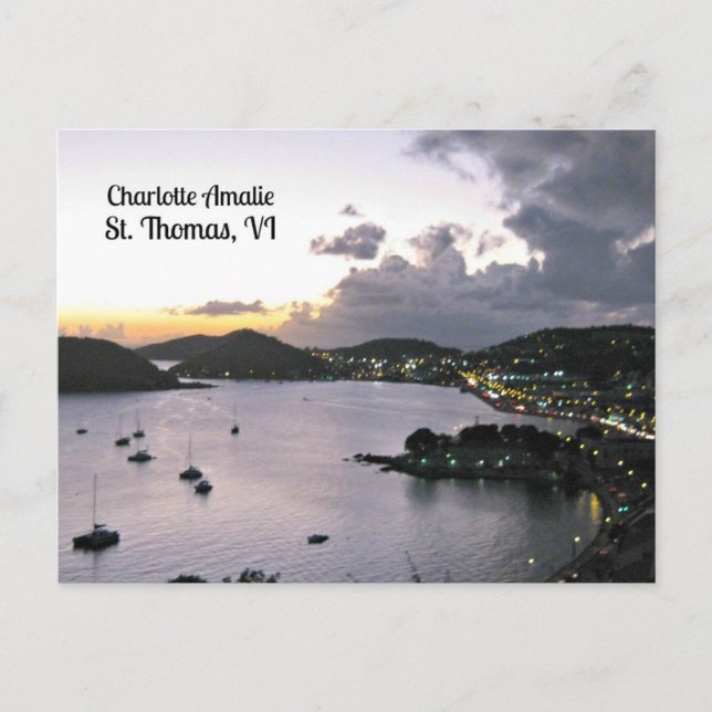 Evening on Charlotte Amalie, St. Thomas VI Postcard (Front)