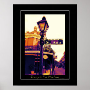 Evening on Rue Ste. Anne Poster