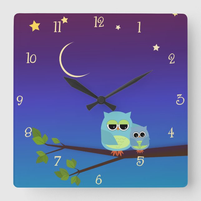 Evening Owls Wall Clock (Front)