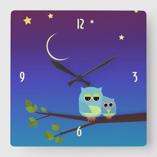 Evening Owls Wall Clock (Front)