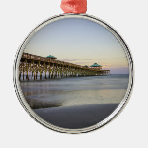 Evening Peace On Folly Beach Metal Tree Decoration
