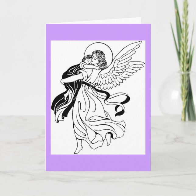 Evening Prayer Angel Greeting Card (Front)