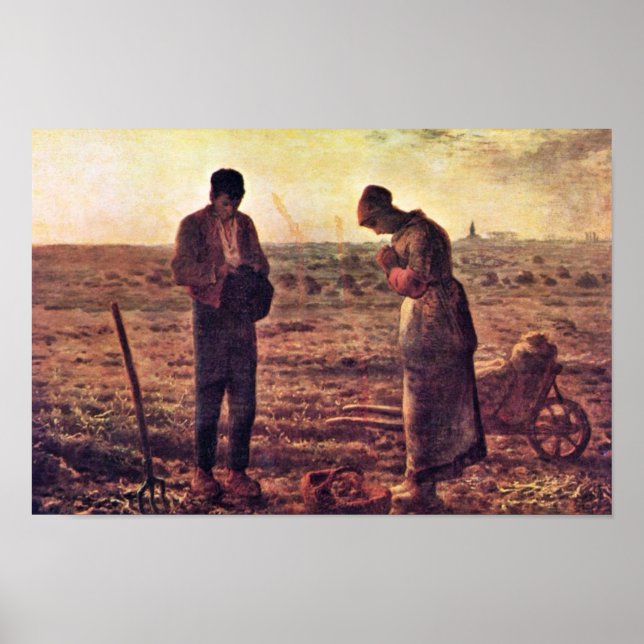 Evening Prayer By Millet  (Best Quality) Poster (Front)