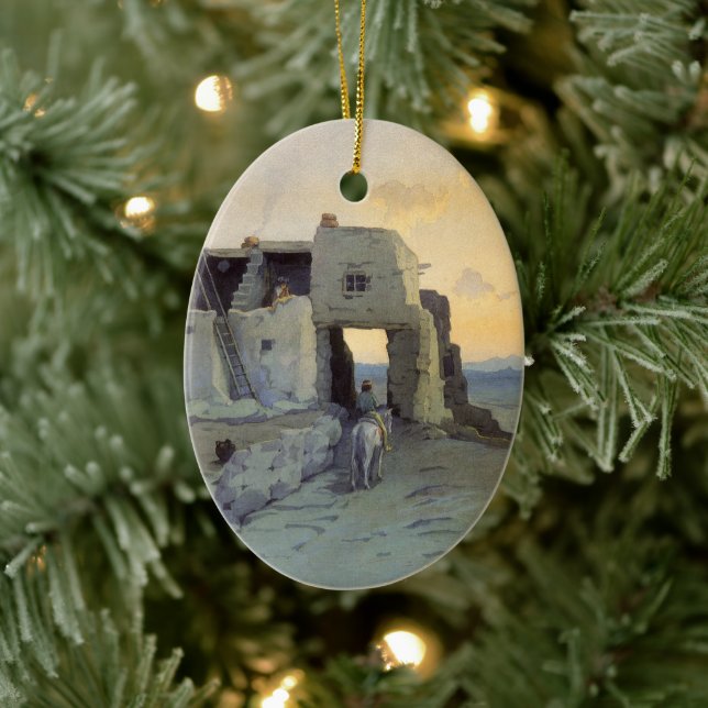 Evening, Pueblo of Walpi by Marion Kavagh Wachtel Ceramic Ornament (Tree)