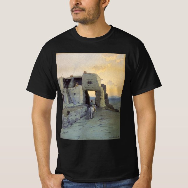 Evening, Pueblo of Walpi by Marion Kavagh Wachtel T-Shirt (Front)